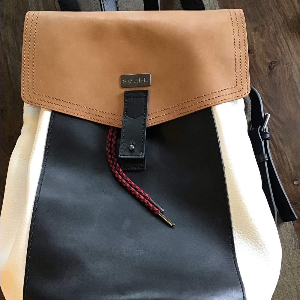NEW! SOREL LEATHER BACKPACK